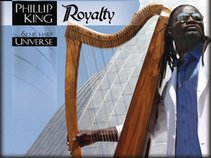 Phillip King and his harp Universe