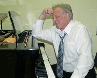 White shirt tie at piano
