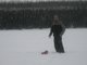 Fishing for 2 inch trout.  Northern Ontario Canada Dec 20th 2010